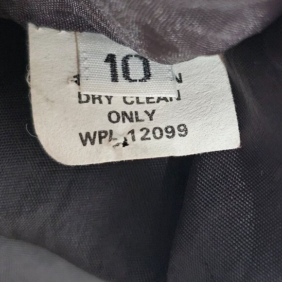 Vintage Linen Button Front Mandarin Collar Midi Dress‎ 80s-90s Women's S/M, 10 - Picture 6 of 14